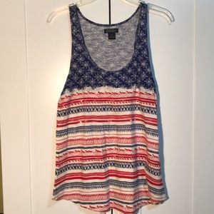 Lucky Brand Red, White and Blue Tank NWOT